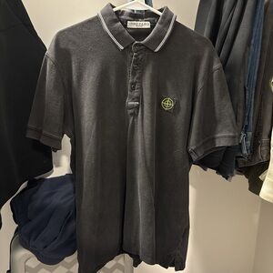 Stone Island Charcoal Polo with Logo